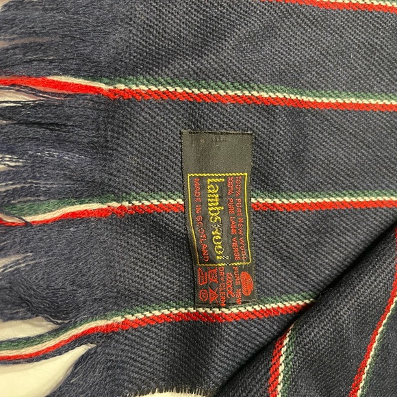 Lambs wool Blue Stripe Scarf Length 60”, Width 11”. 
Made in Scotland, 100 - Picture 4 of 5